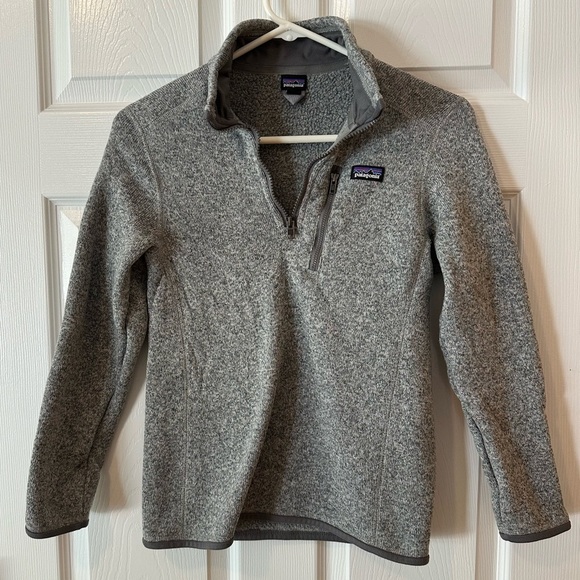 Patagonia Gray Kids Unisex Better Sweater Quarter Zip Boys Girls Size L (12) - Picture 1 of 4